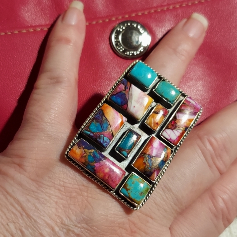 Extra Large Rectangle Multistone Dalia & Turquios… - image 6